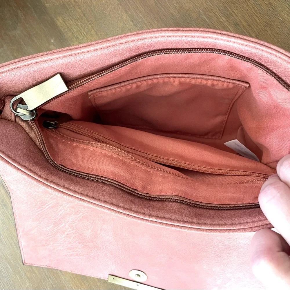 Pink Leather Crossbody Bag - Picture 4 of 4